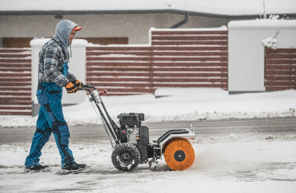 Snow Removal Using Power Broom